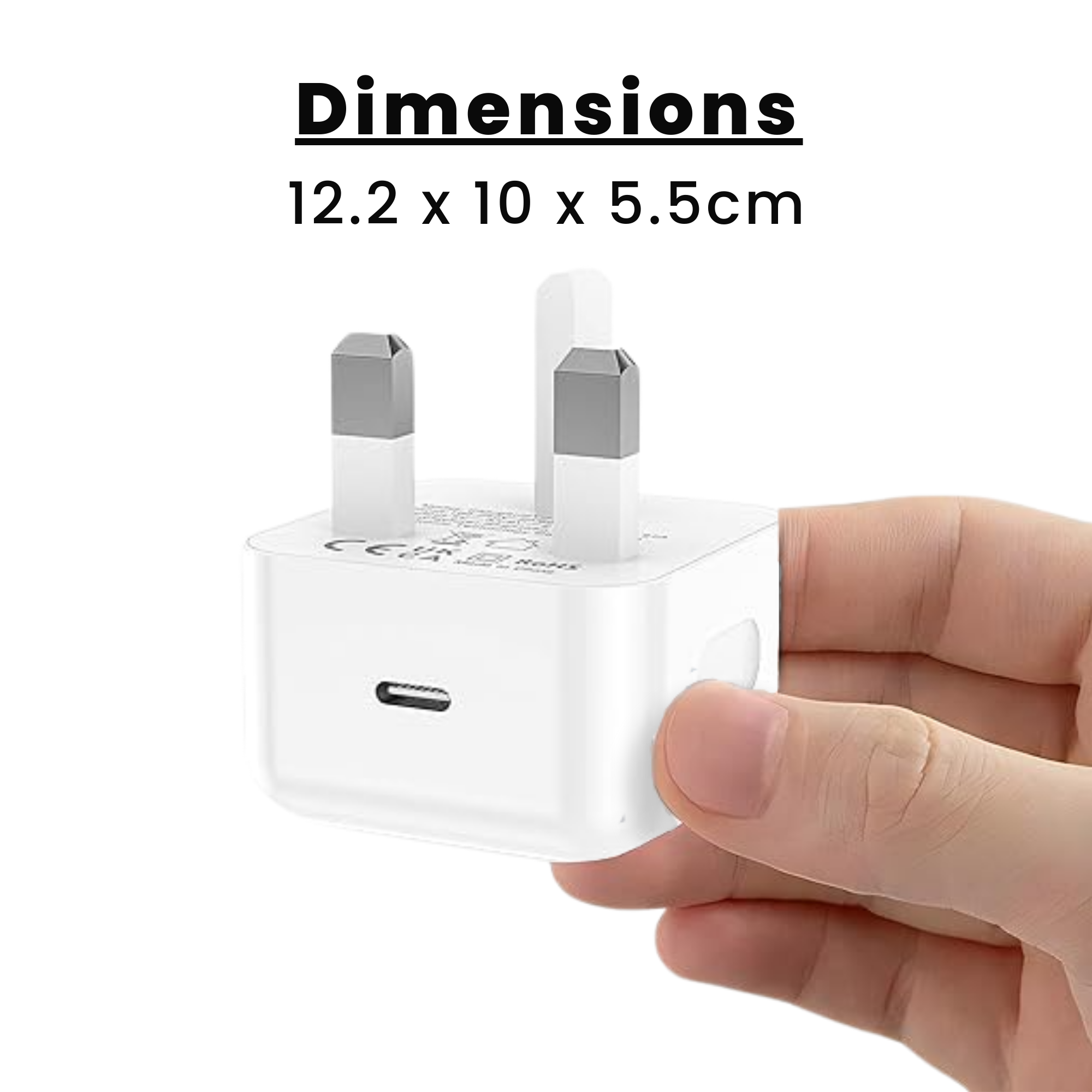 British plug head, with dimensions.