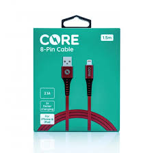 Core Braided Red 1.5 Metre Charging Cable
