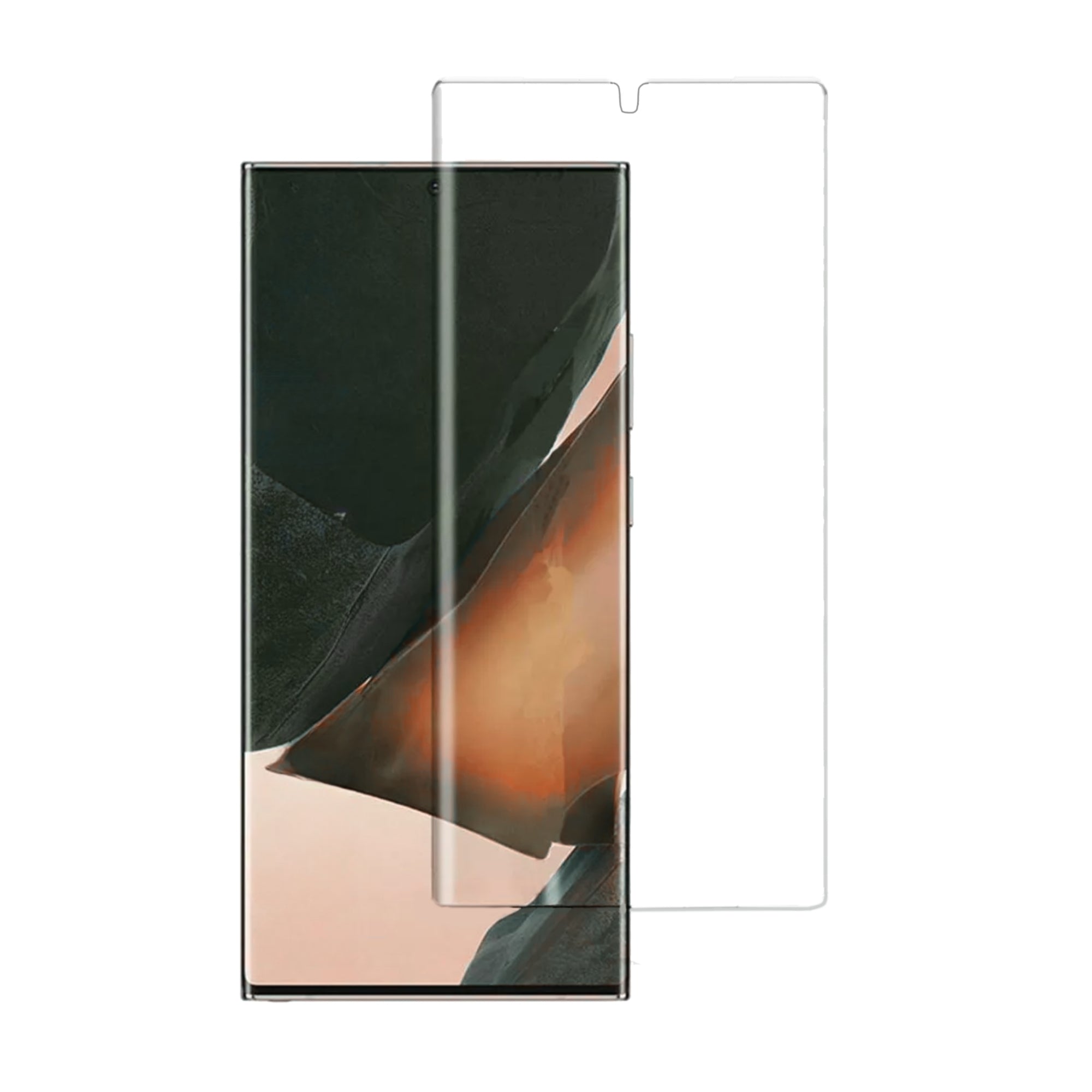 A clear glass screen protector for the Samsung Note series displayed on a plain background.