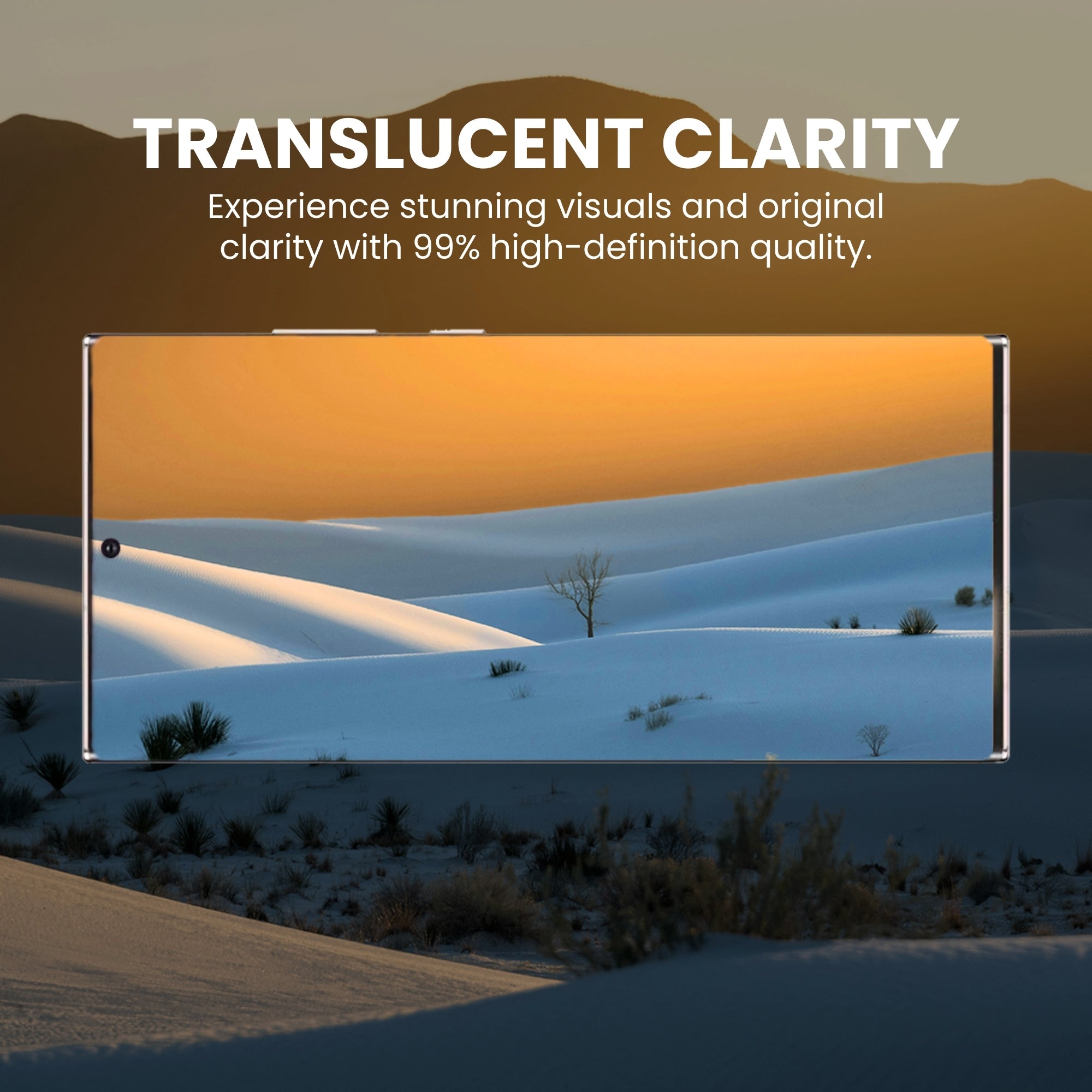 A clear glass screen protector for the Samsung Note series with translucent clarity.