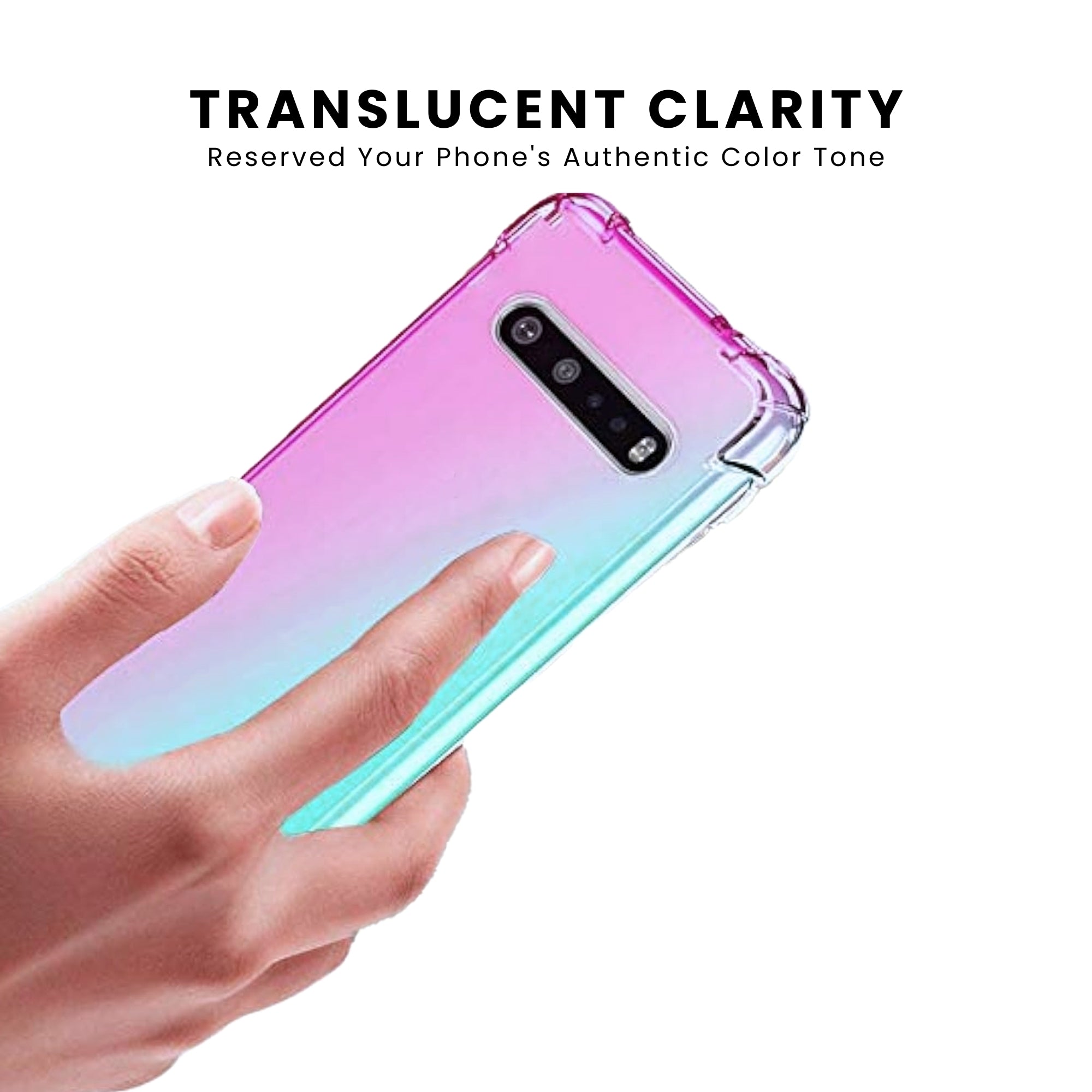 A clear protective case for LG smartphones, showing the phone's translucent clarity.