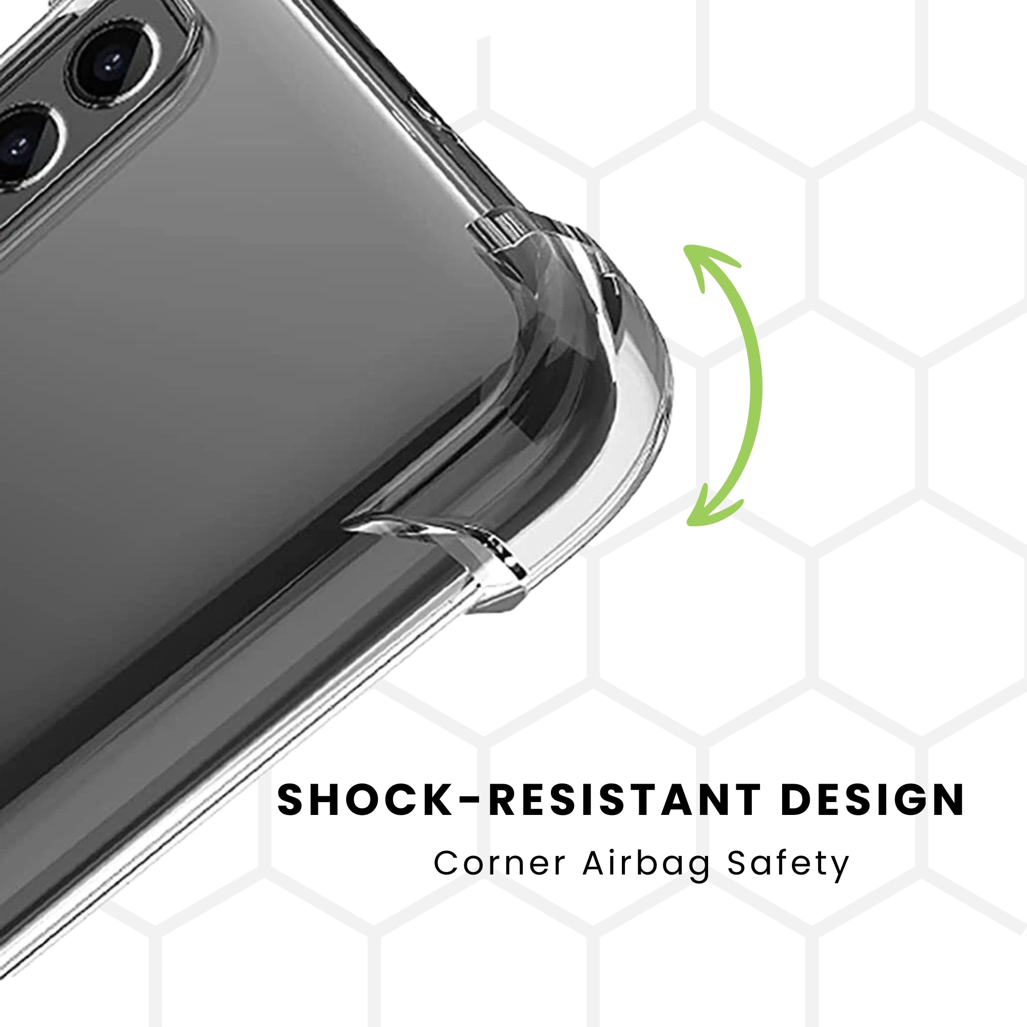 A clear Nokia phone case with a hard PC back, designed to protect the phone showing shock-resistant corners design.