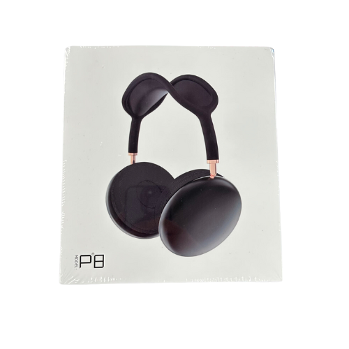 Black P8 headphones displayed on a white background with the model name 'P8' visible.