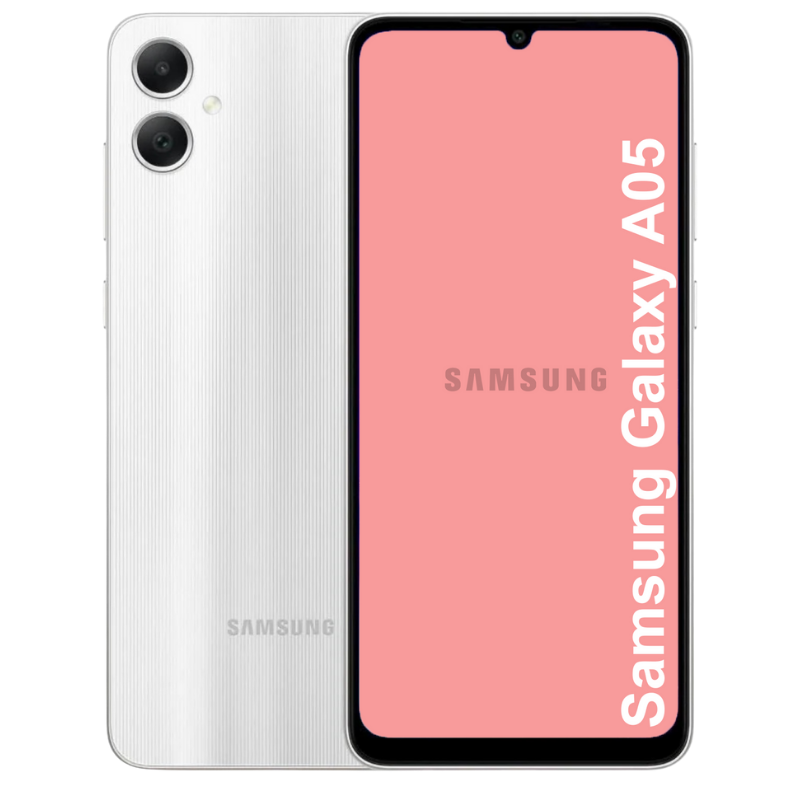 A Refurbished Samsung Galaxy A05 smartphone showing front and back on a white background.