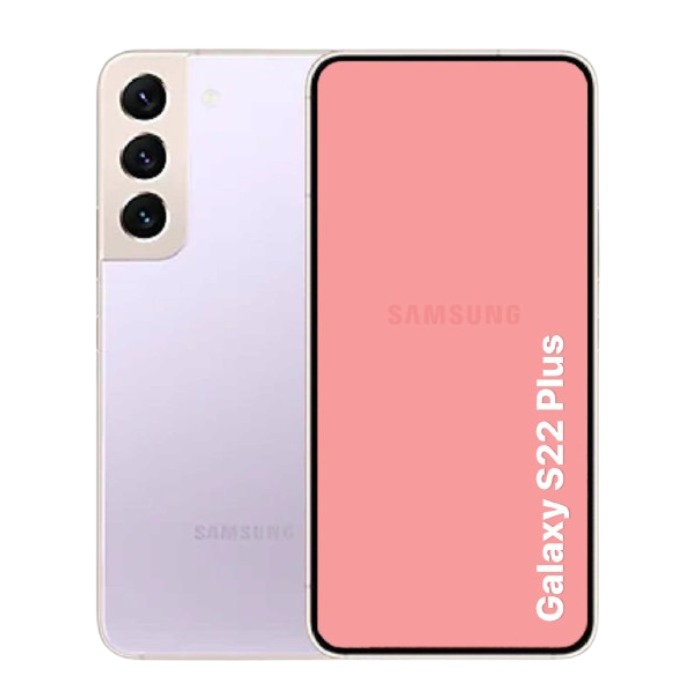 A Refurbished Samsung Galaxy S22 Plus phone showing front and back on a white background