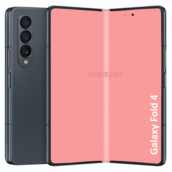 A Refurbished Samsung Galaxy Z Fold4 phone on a white background.