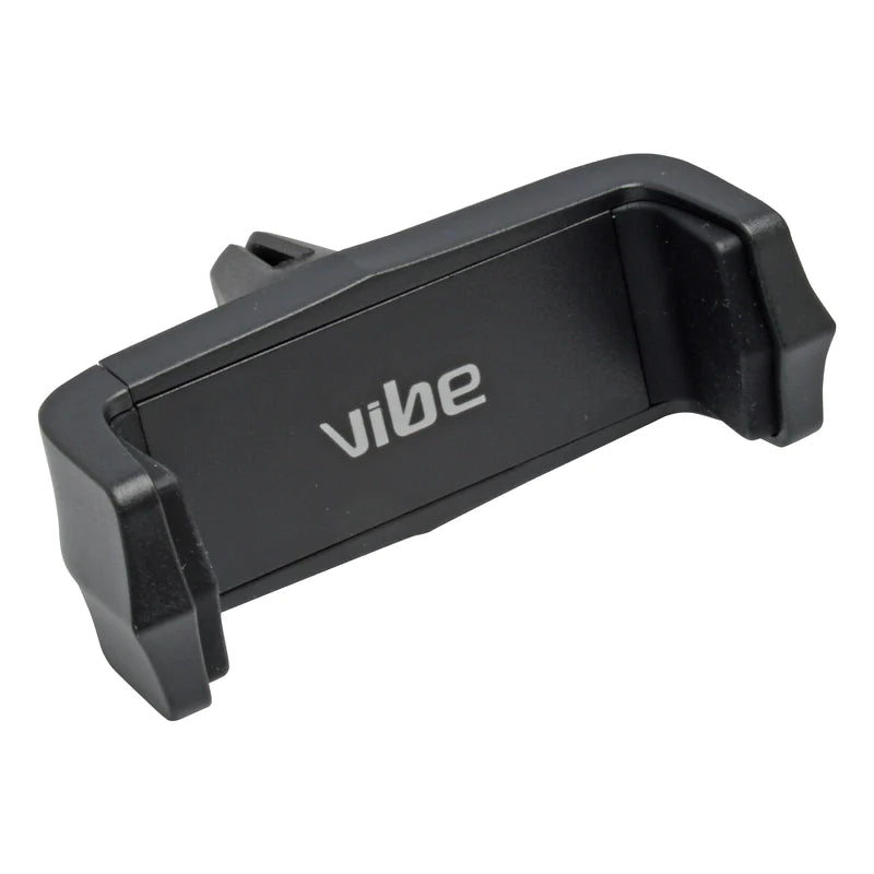 A black car vent phone holder with the brand name 'VIBE' on the front.