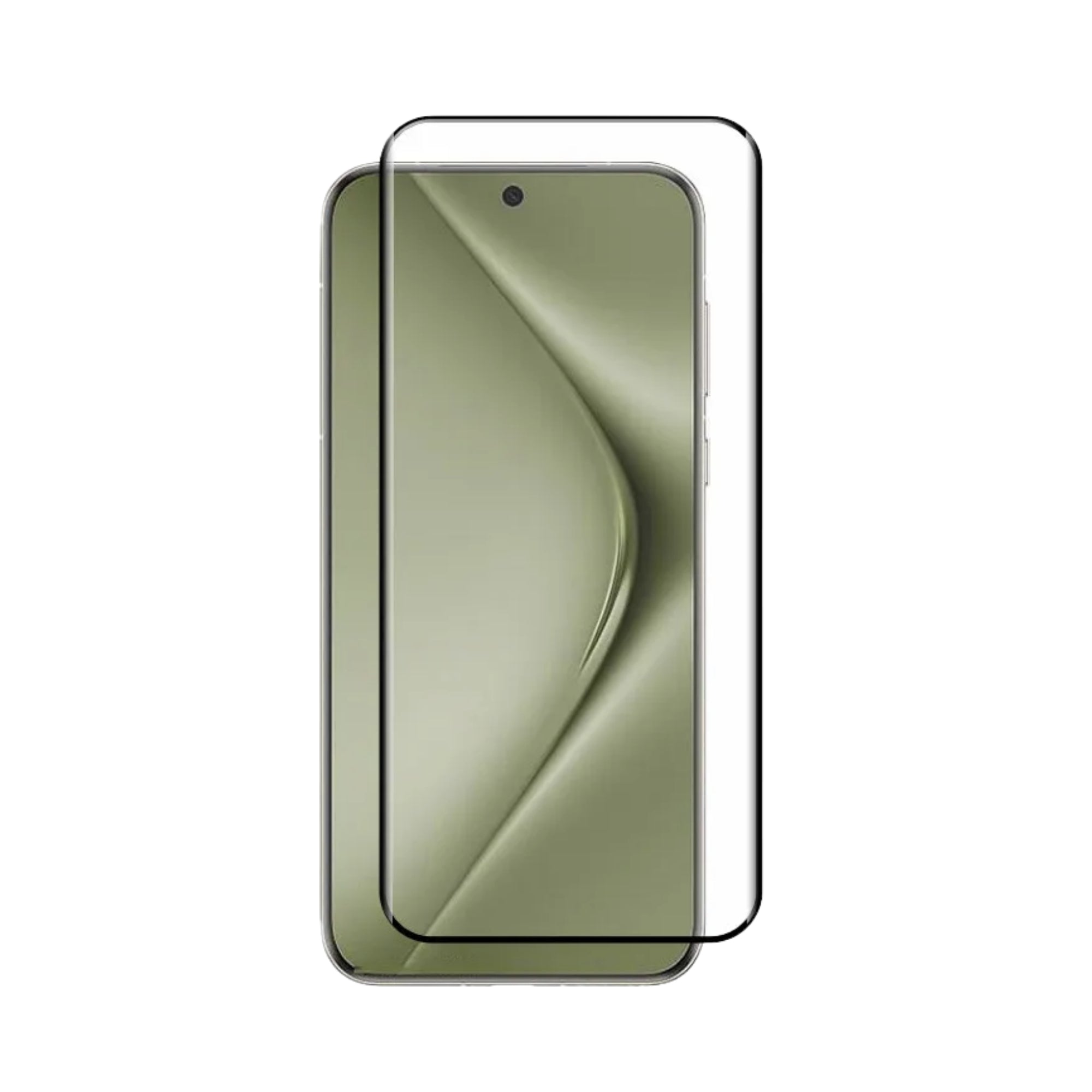 A clear tempered glass screen protector for all Huawei smartphone models, displayed over a white background.