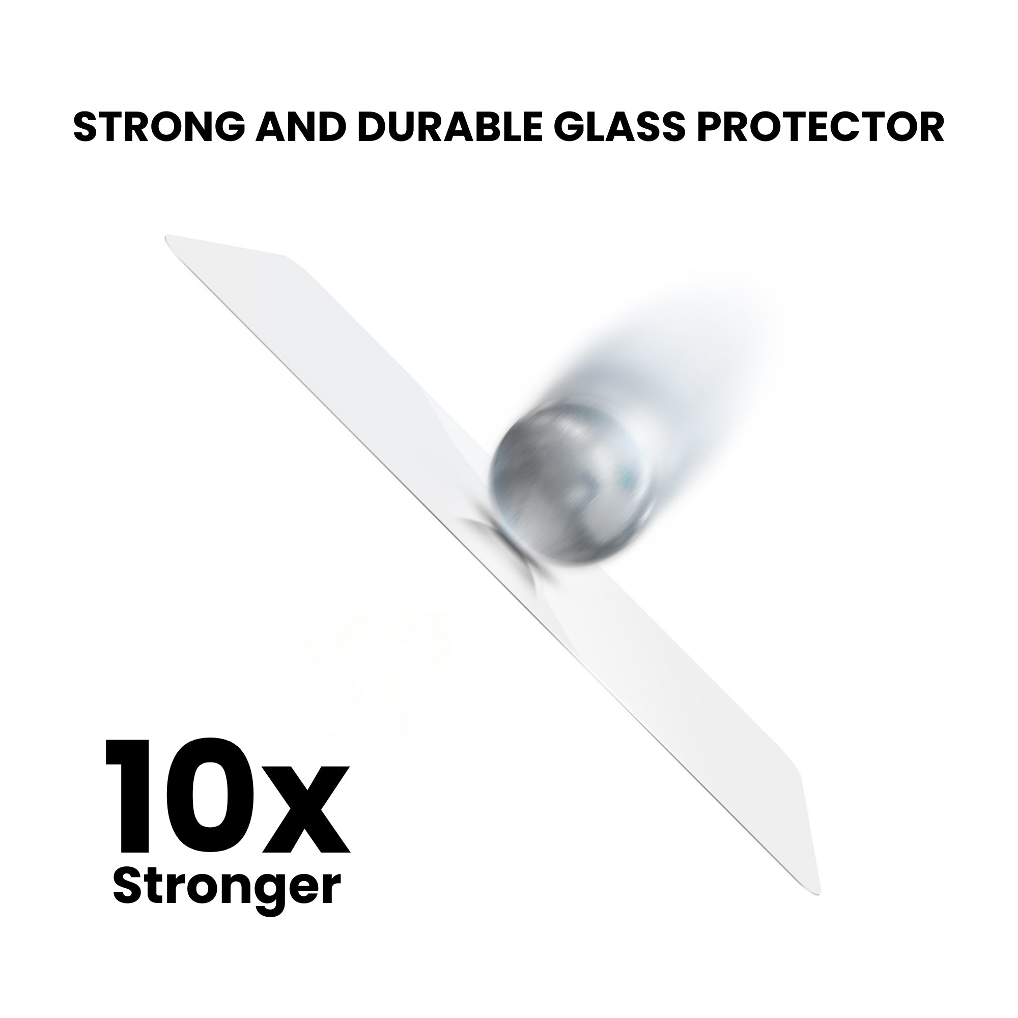 A clear tempered glass screen protector for all Motorola smartphones, showing the screen is strong and glass is durable.