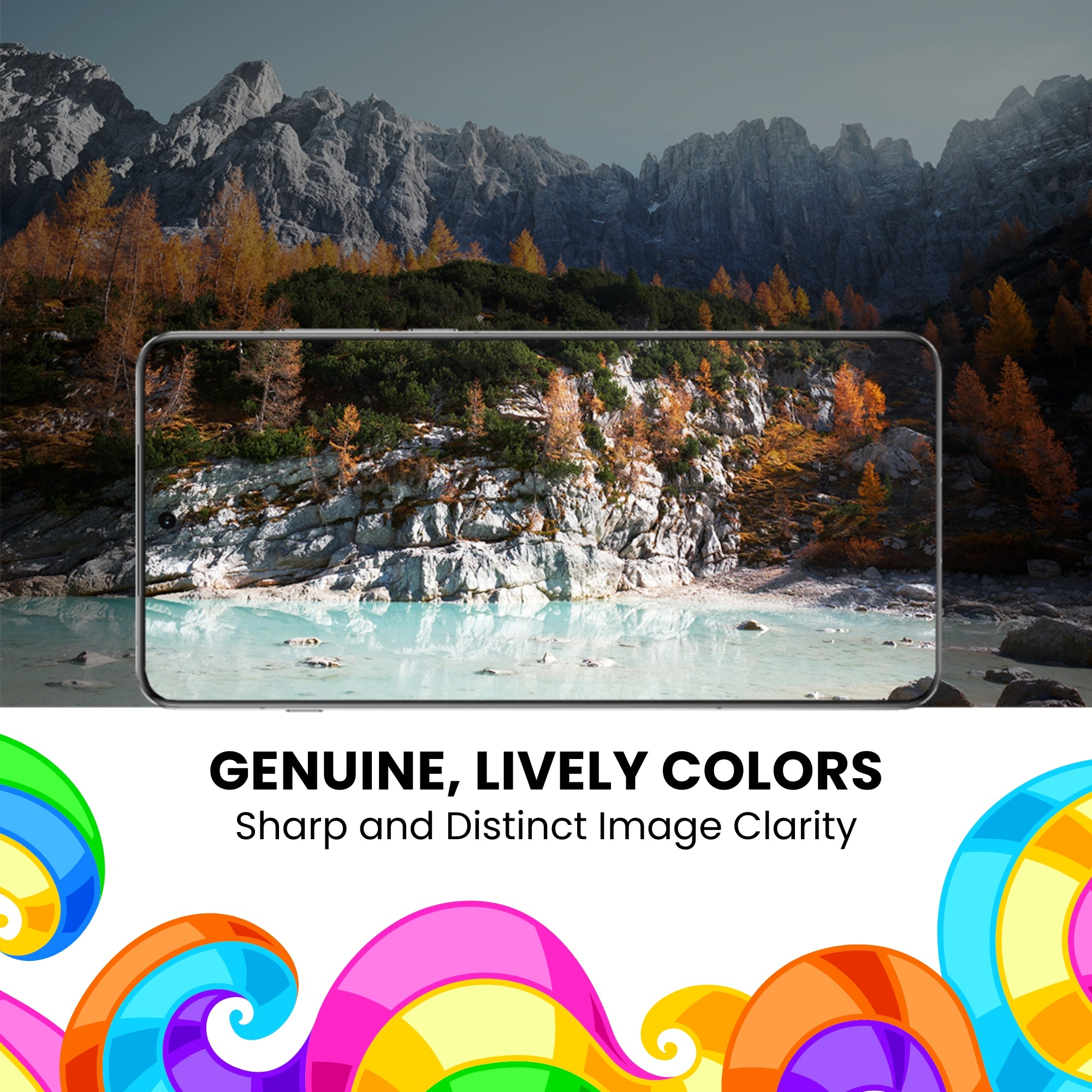 A clear tempered glass screen protector for all OnePlus smartphones with genuine and lively colors display with the protector on.