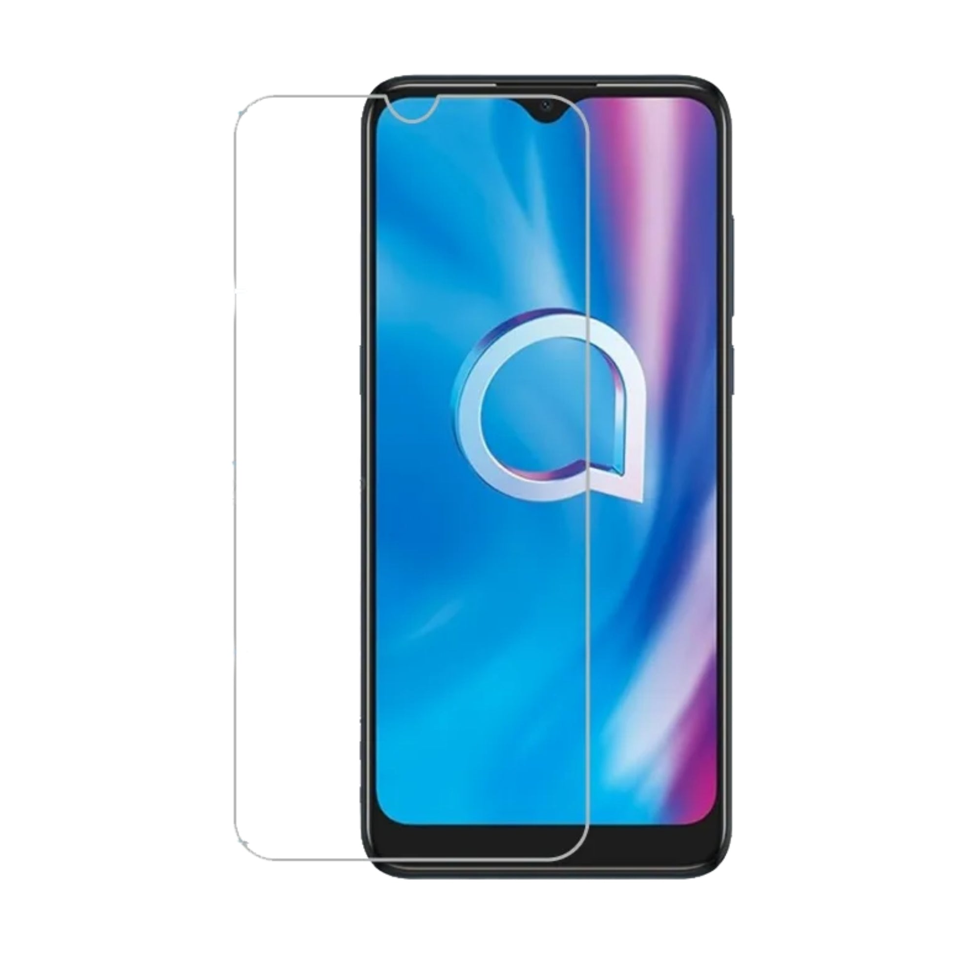 A tempered glass screen protector for Alcatel smartphones.