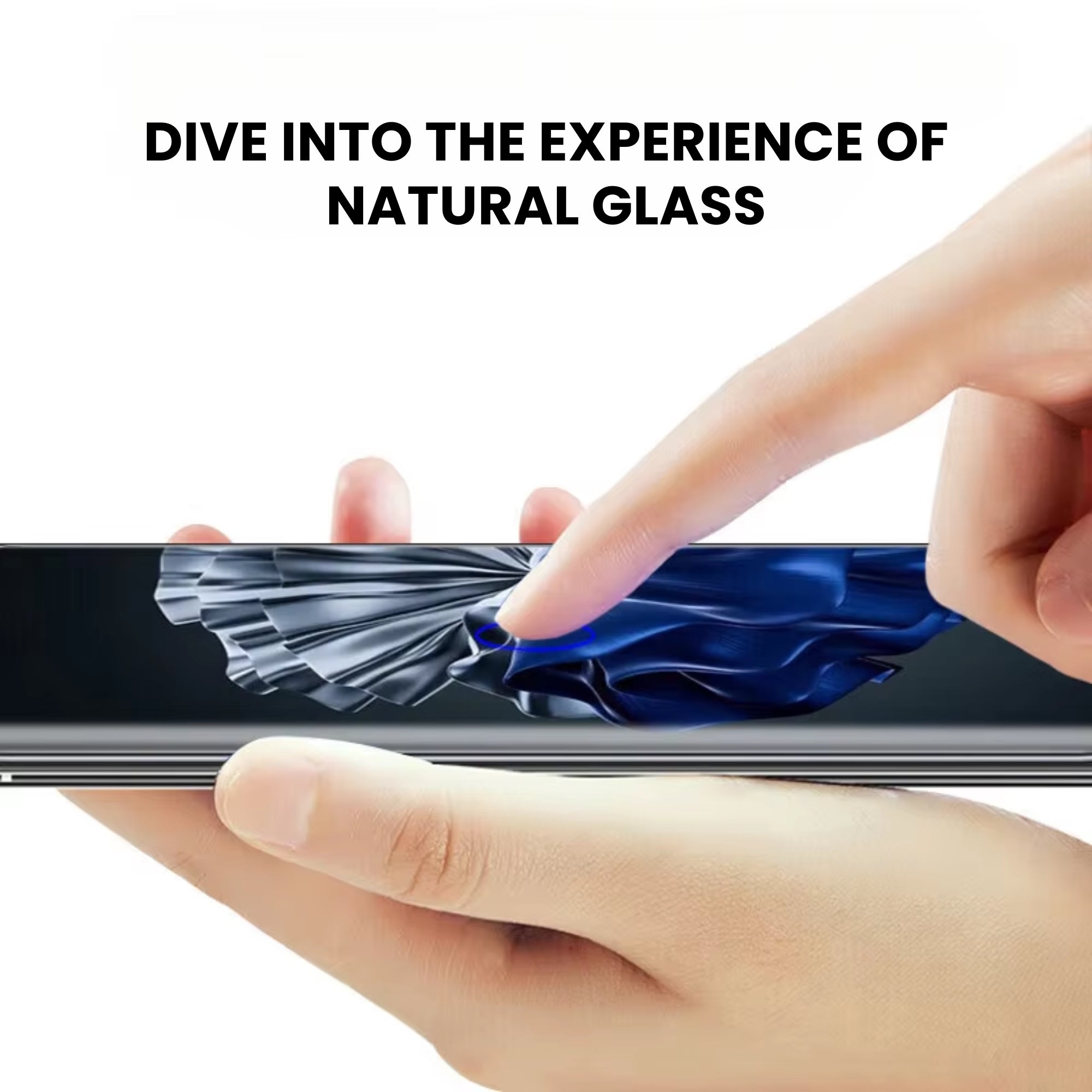A clear tempered glass screen protector for all Huawei smartphone models, displayed over a white background.