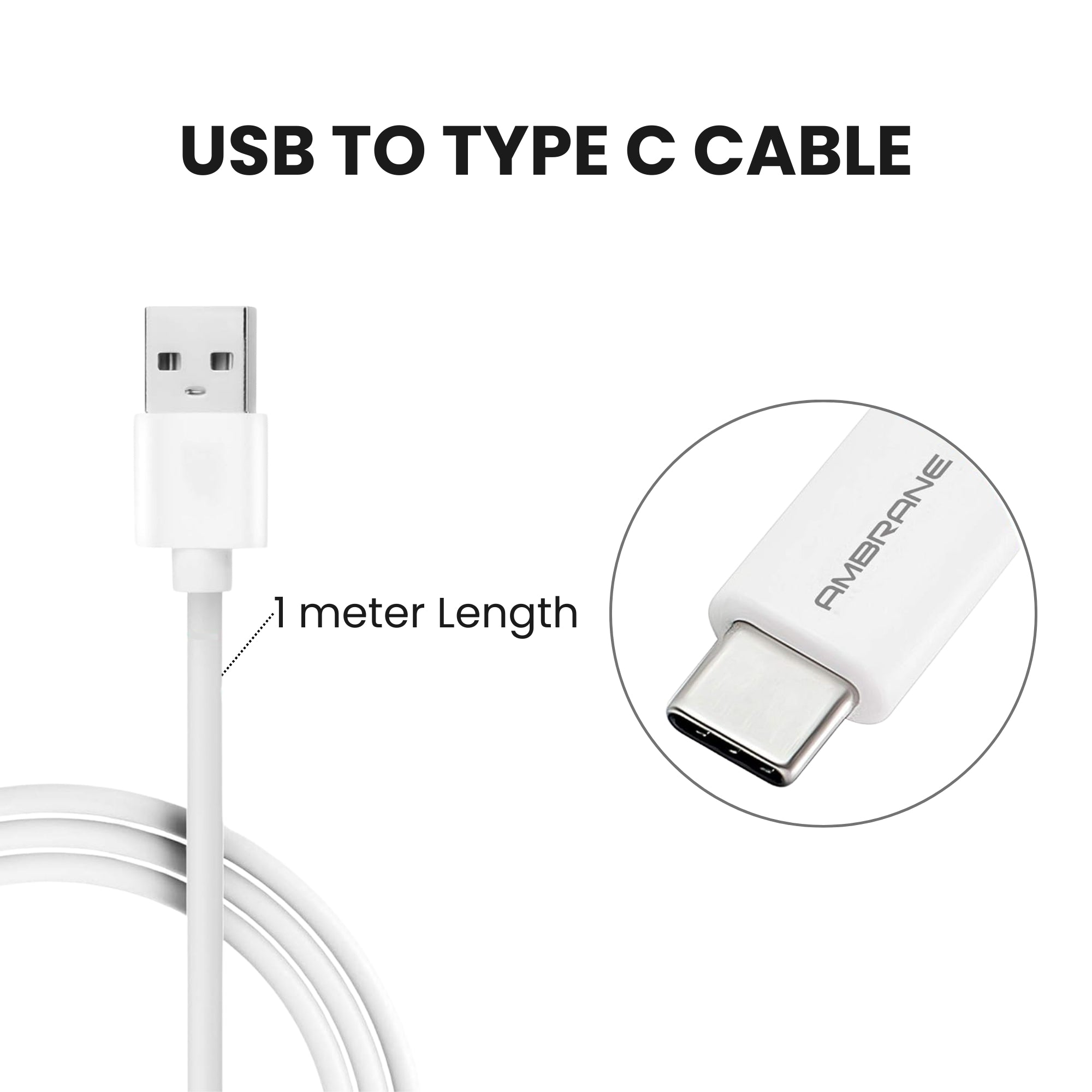 1 Meter length Type C USB To USB Charging Cable