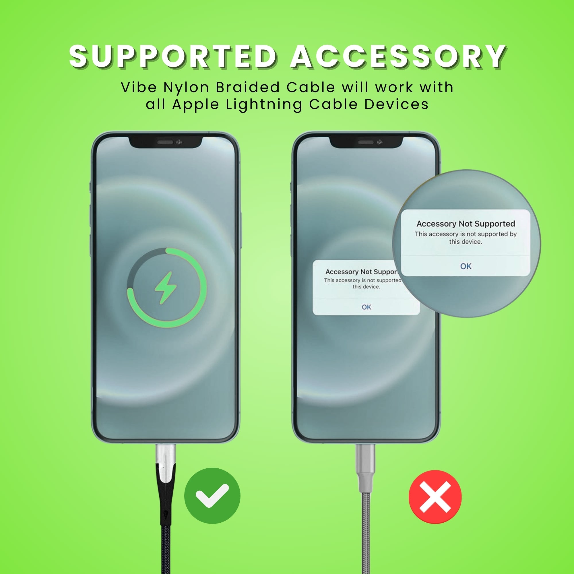 Vibe 1 Metre Fast Charging Type C To Lightning Cable or iPhone and iPads