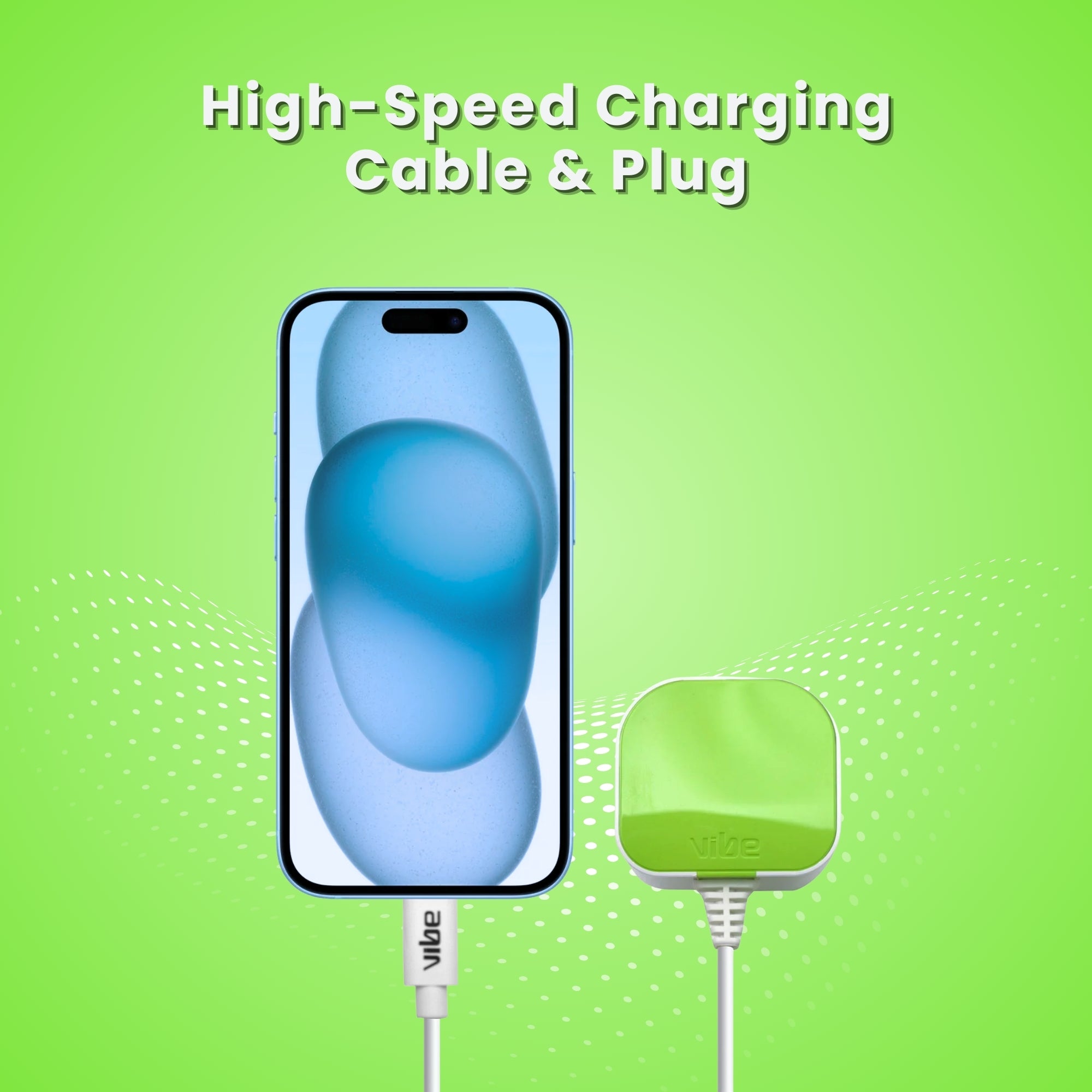 Vibe 1 Metre iPhone Fast Charging Cable and Plug