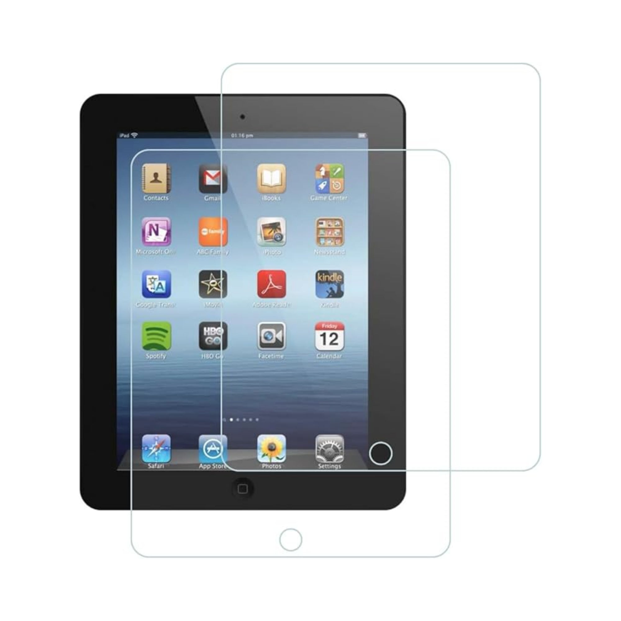 A clear screen protector for the iPad 2nd, 3rd & 4th Generation, displayed on a plain background.
