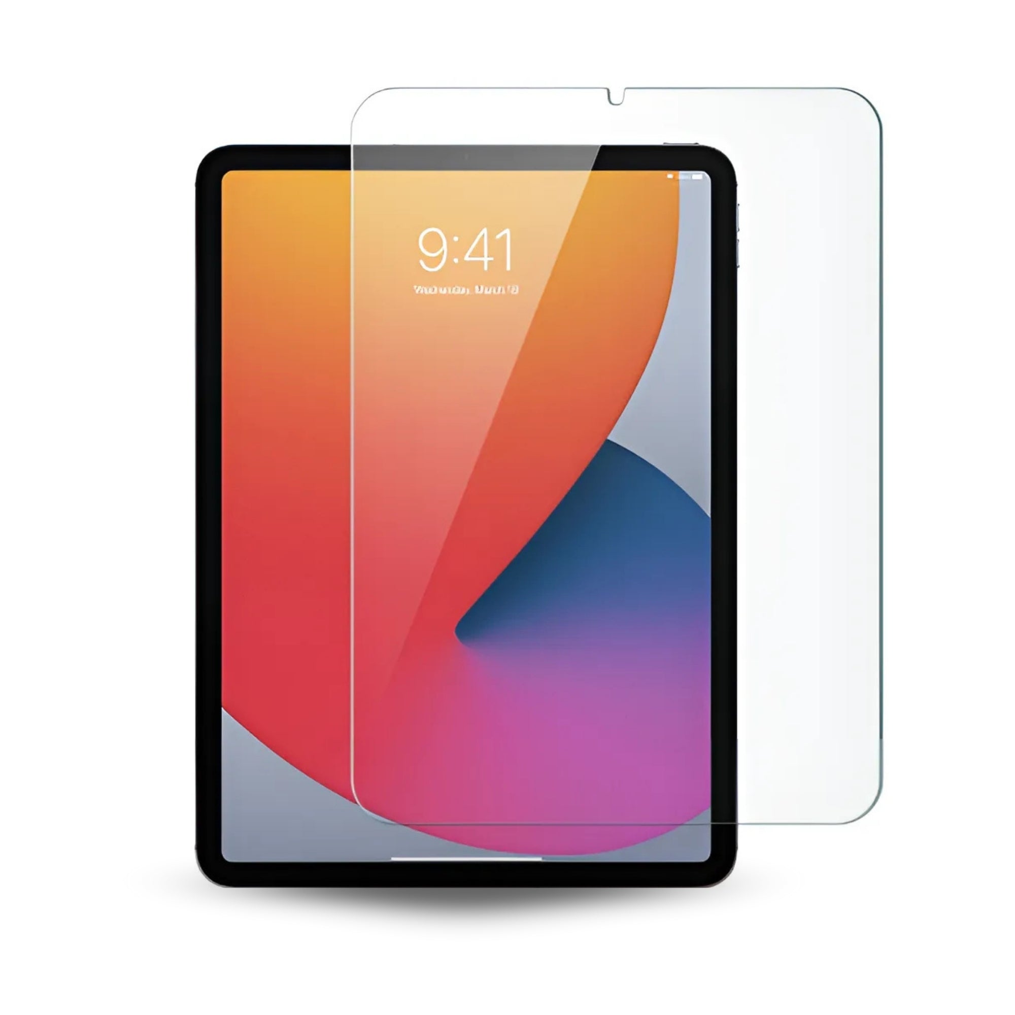 A clear tempered glass screen protector for the iPad Mini 6, displayed on the device screen.