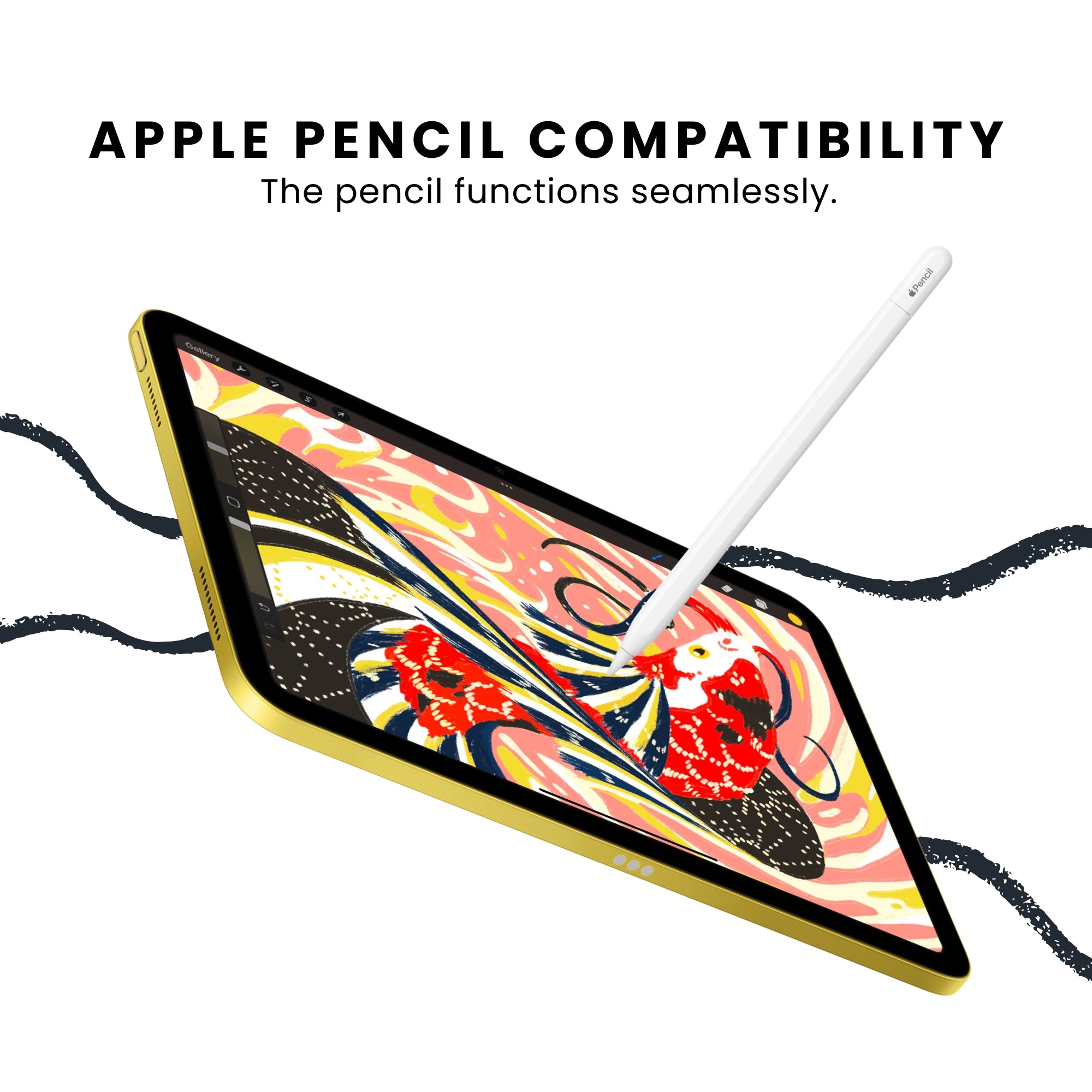 A clear tempered glass screen protector for iPad, indicating its transparency and fit for the screen with apple pencil compatibility.