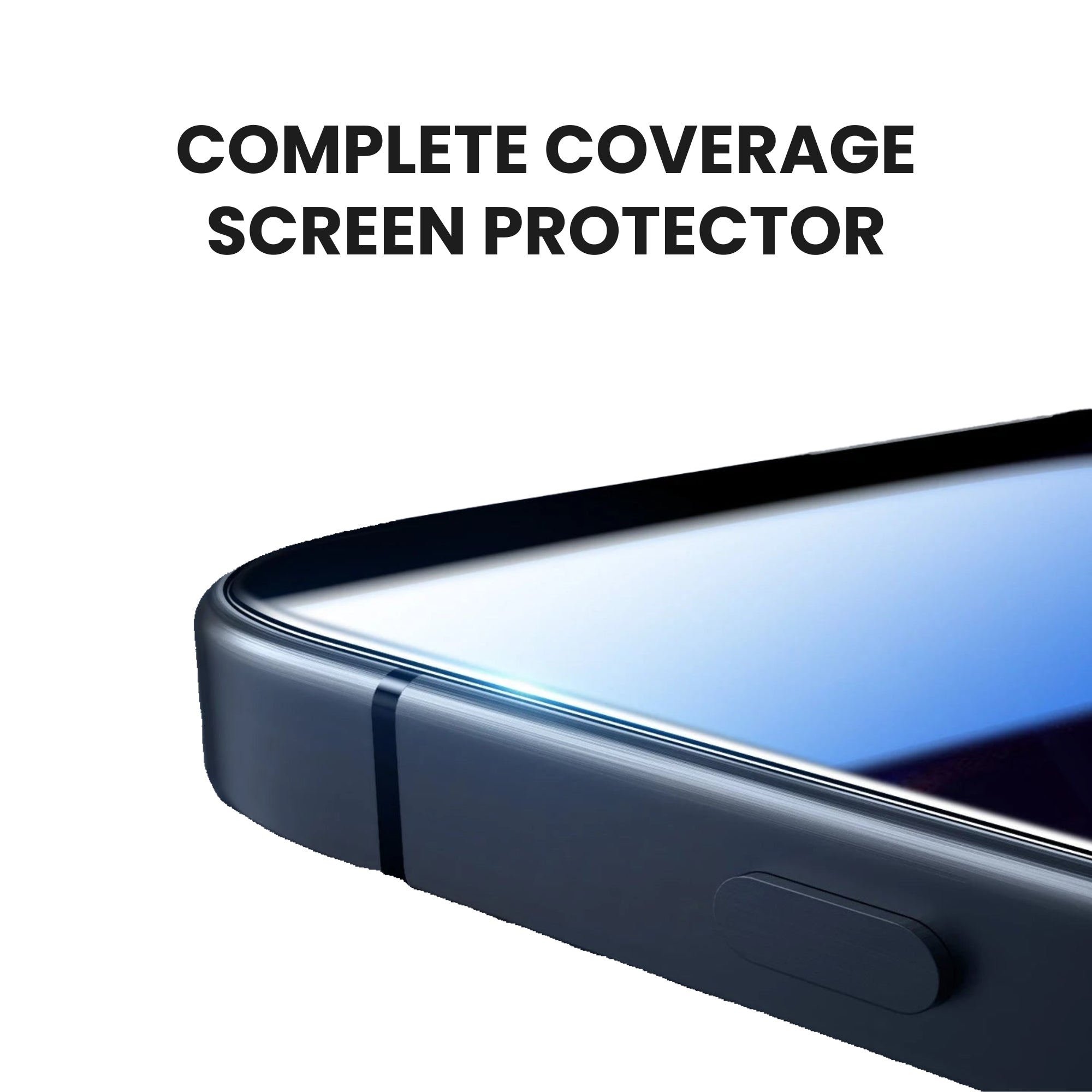 Tinted tempered glass screen protector for iPhone, showing complete screen coverage protection.