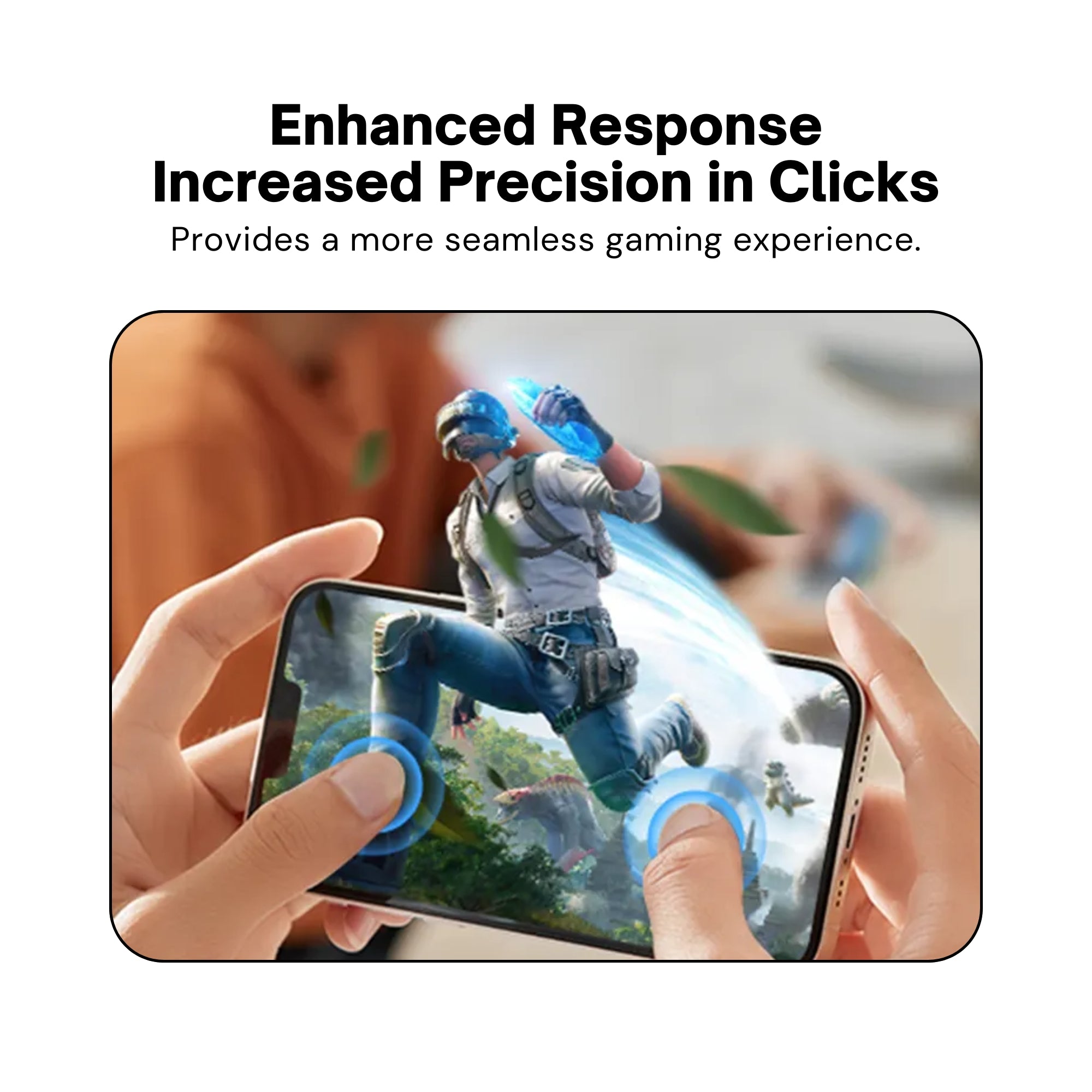 A tempered iPhone screen protector with enhanced response increased precision in clicks.