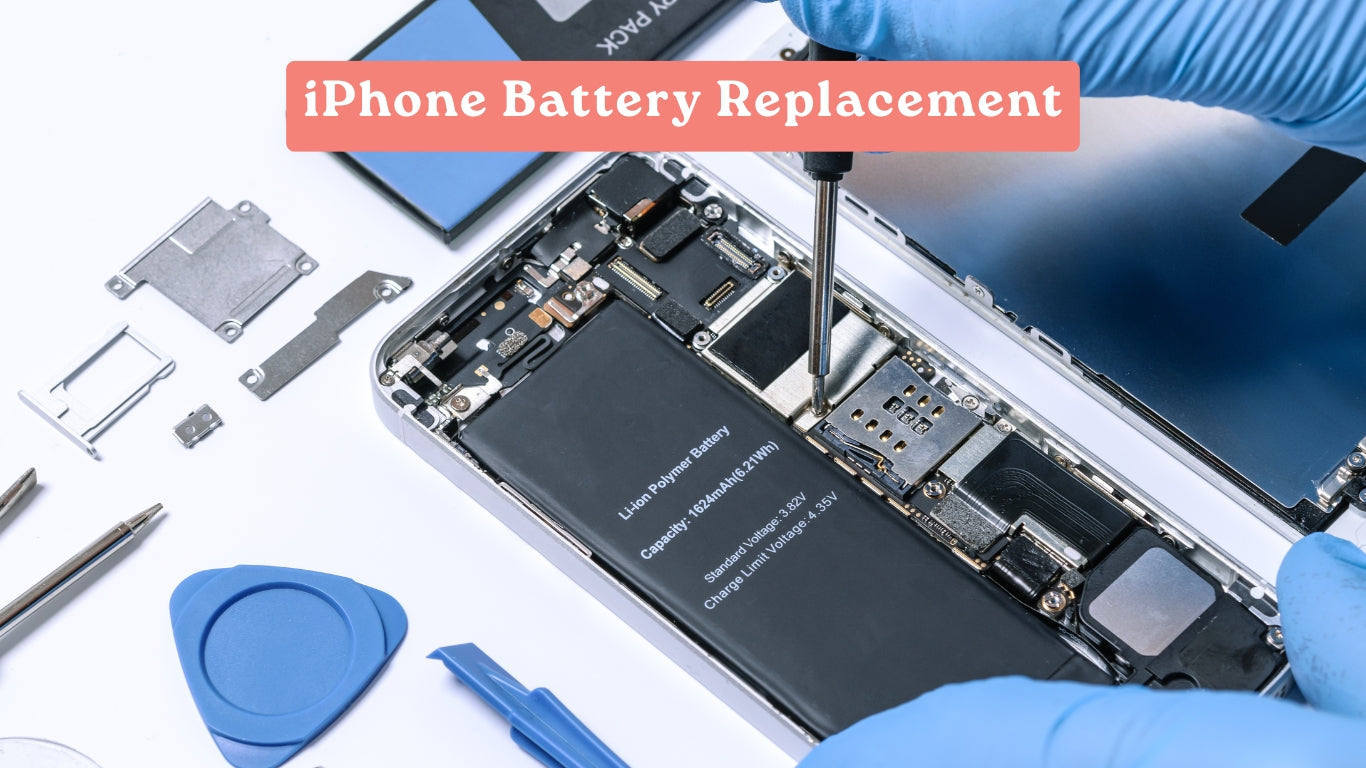Expert technician replacing an open iPhone battery at Imfixed repair shop