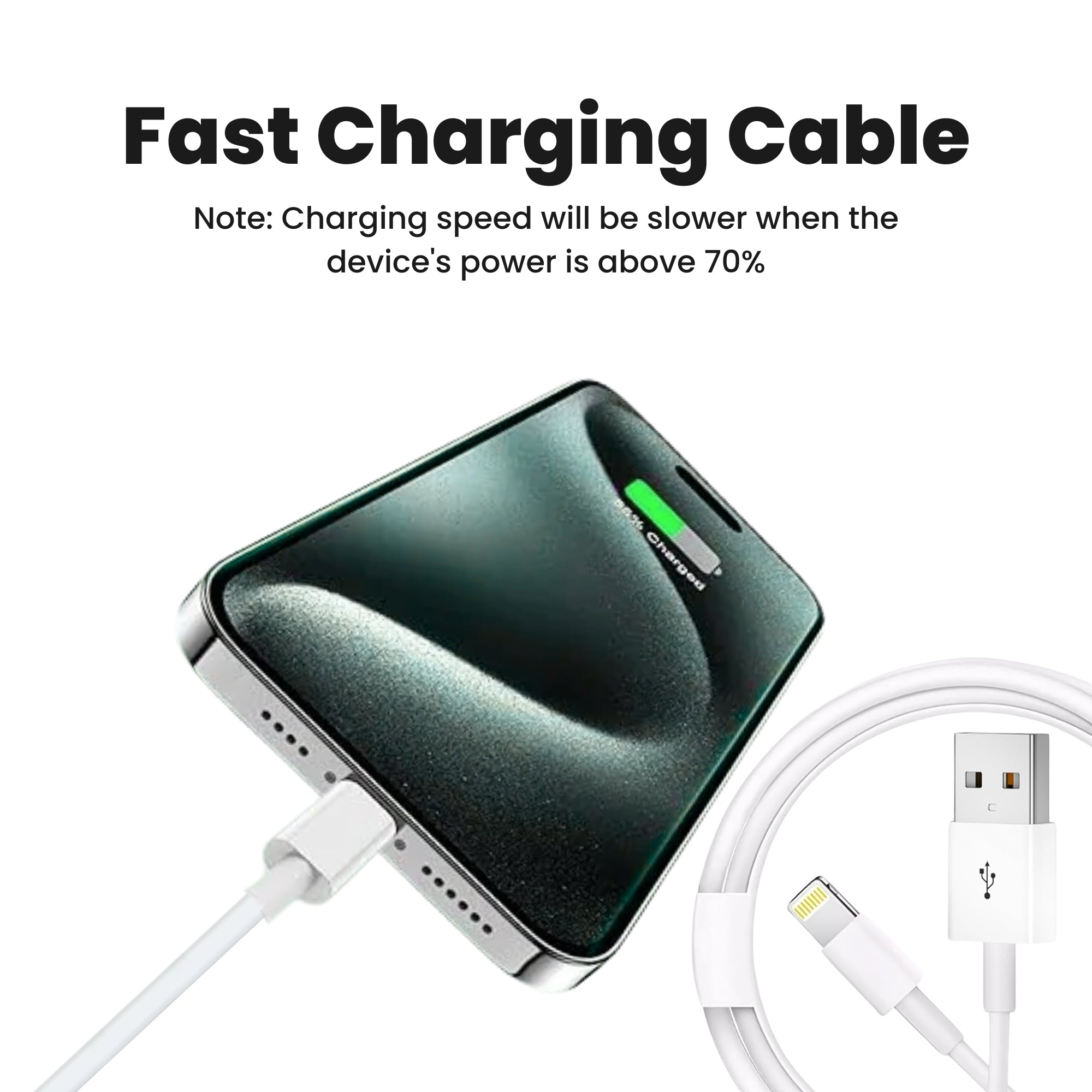 1 Metre Genuine Apple Lightning Charging USB Cable For iPhones and iPads, Fast charging cable.