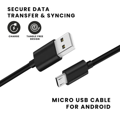 1m Micro USB To USB Charger Cable with secure data transfer and syncing.