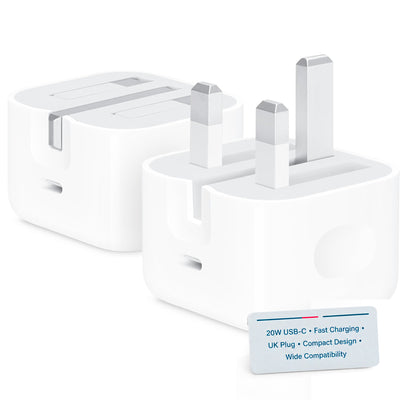 20W USB-C Fast Charger Plug – 2 Pack