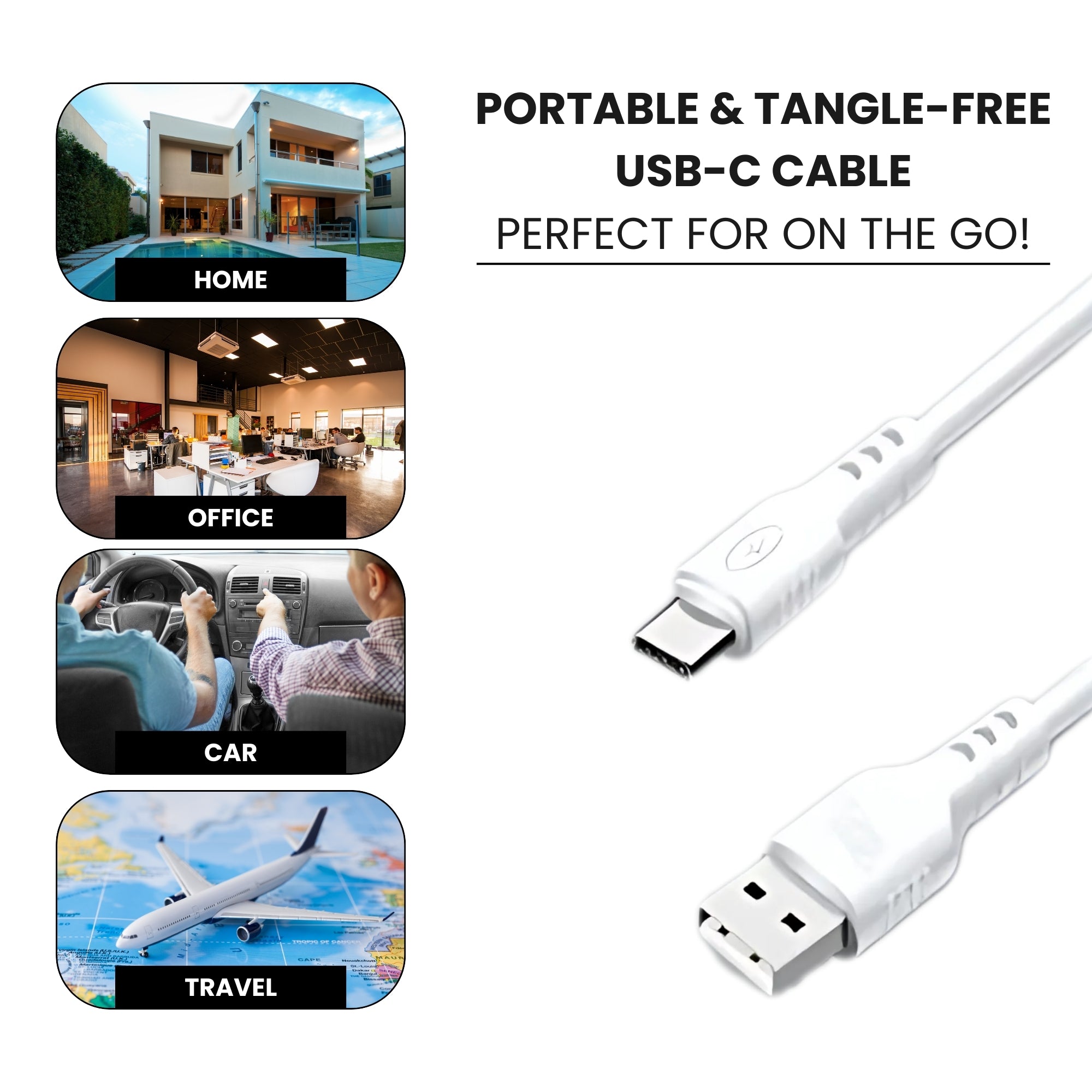 GKT Type C Cable in white color.