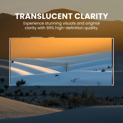 A clear glass screen protector for the Samsung Note series with translucent clarity.