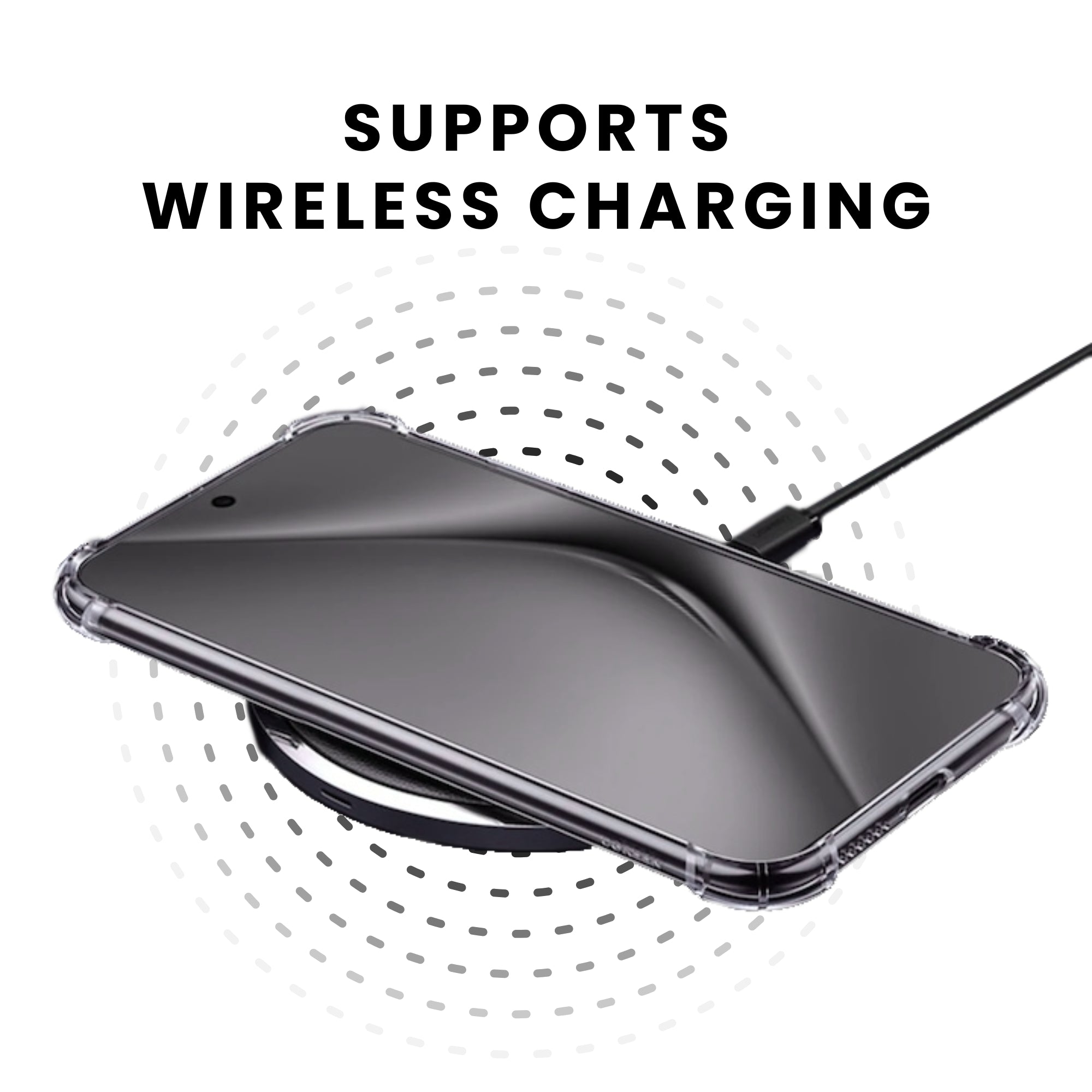 A clear protective case for a Huawei smartphone, showing the back and side view with raised bezels for screen and camera protection.