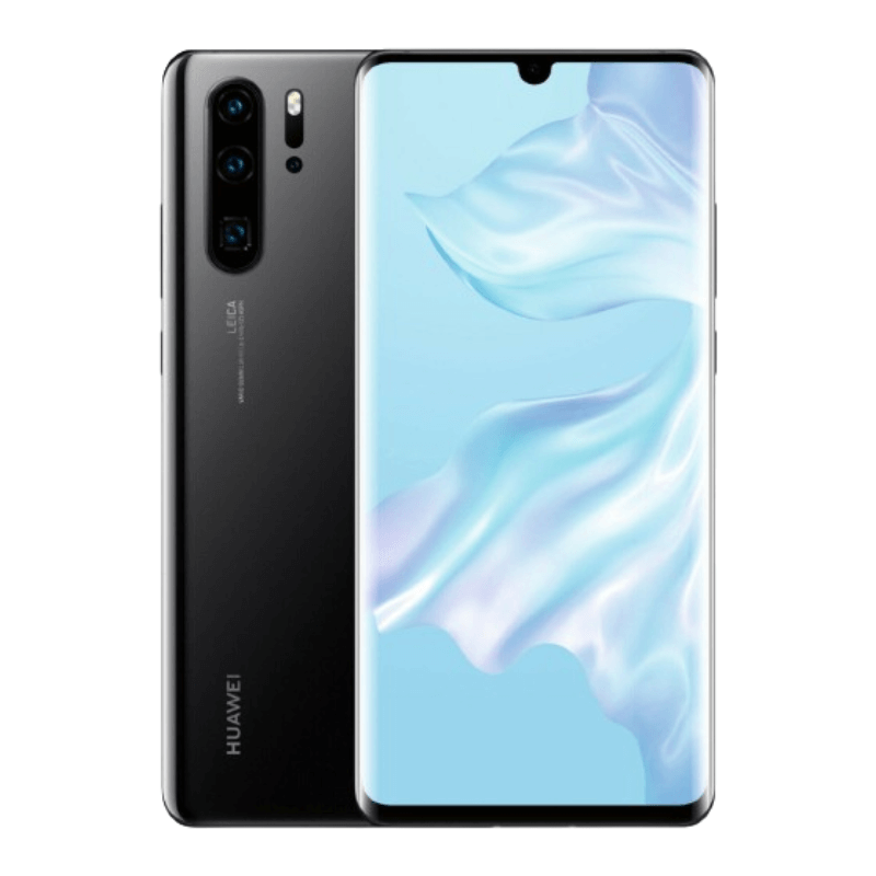 HUAWEI smartphone showing front and back on a white background