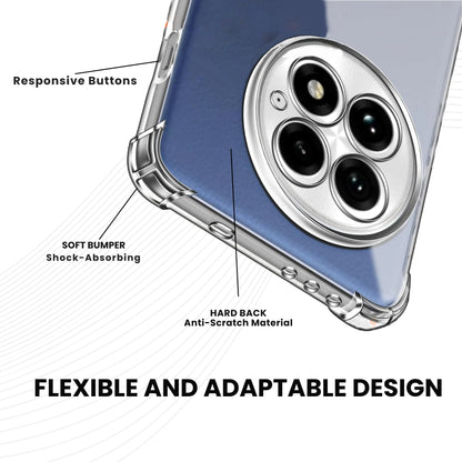 A clear, flexible and adaptable plastic back cover case for all OnePlus smartphones with a camera cutout on the top left.