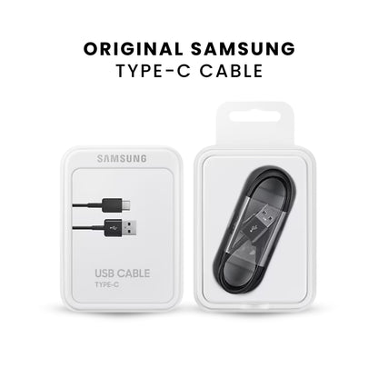 A black Samsung USB to Type C cable, with box pack.