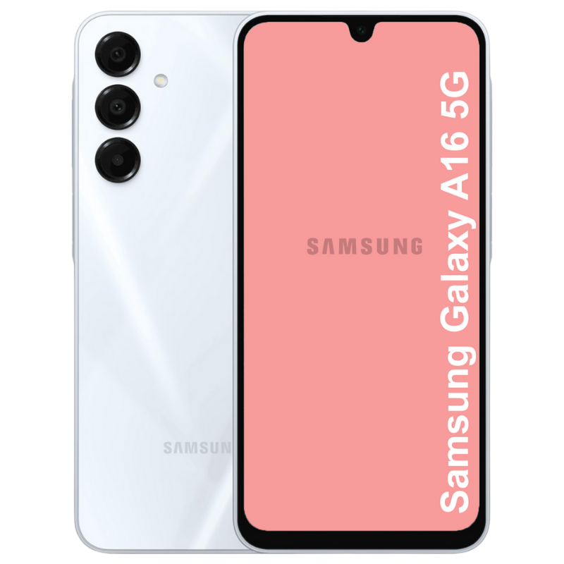 A Refurbished Samsung Galaxy A16 5G phone displayed over a white background.