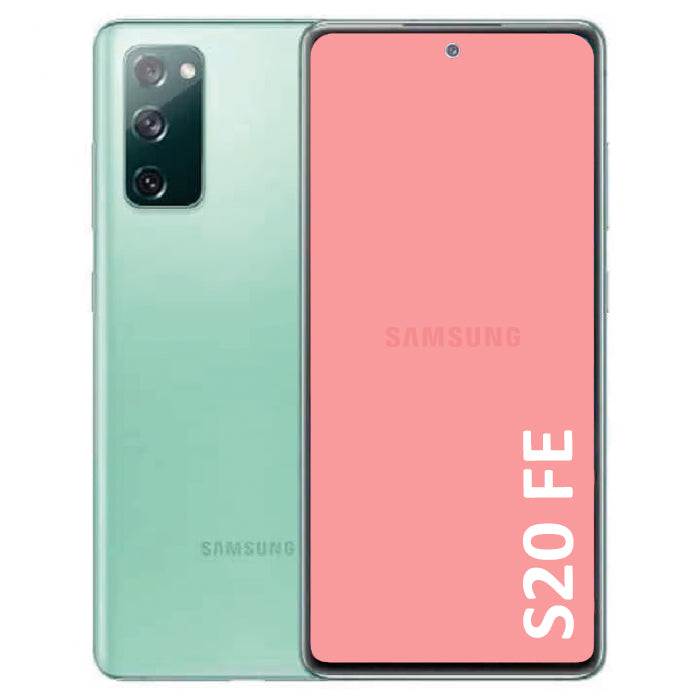 A Samsung Galaxy S20 FE Refurbished Phone, displayed over a white background.