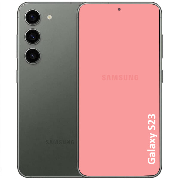 A Refurbished Samsung Galaxy S23 smartphone showing front and back on a white background.