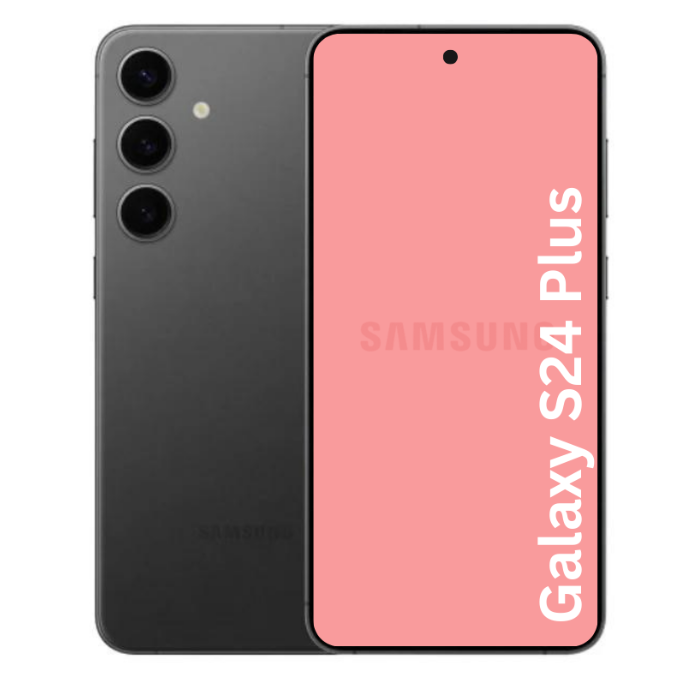 A Refurbished Samsung Galaxy S24 Plus phone shown on a white background.