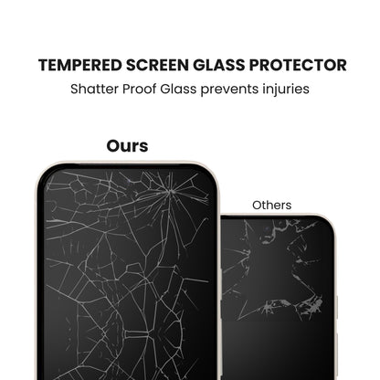 A clear tempered glass screen protector for all Google Pixel smartphone models, showing shatter proof glass that prevent injuries.