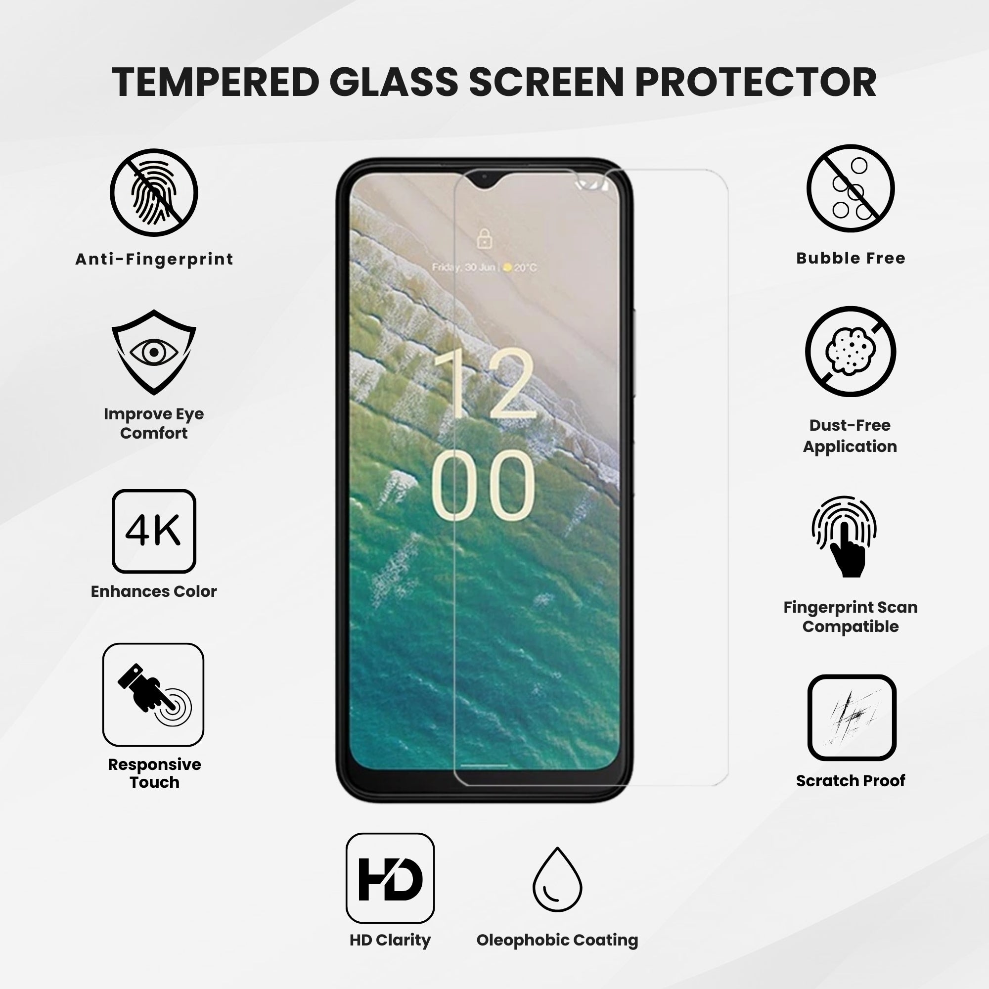 Tempered Glass Screen Protector For Nokia (All Models)