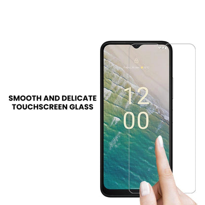 A clear tempered glass screen protector for all Nokia smartphone models.