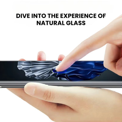 A clear tempered glass screen protector for all Huawei smartphone models, displayed over a white background.