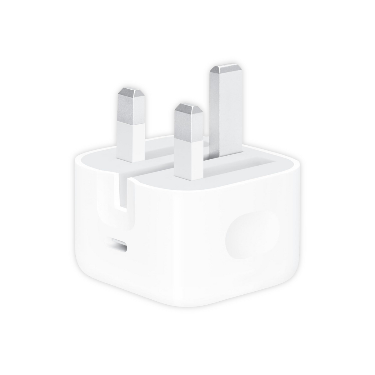 A white Type C Plug 20W charger with a UK power socket.