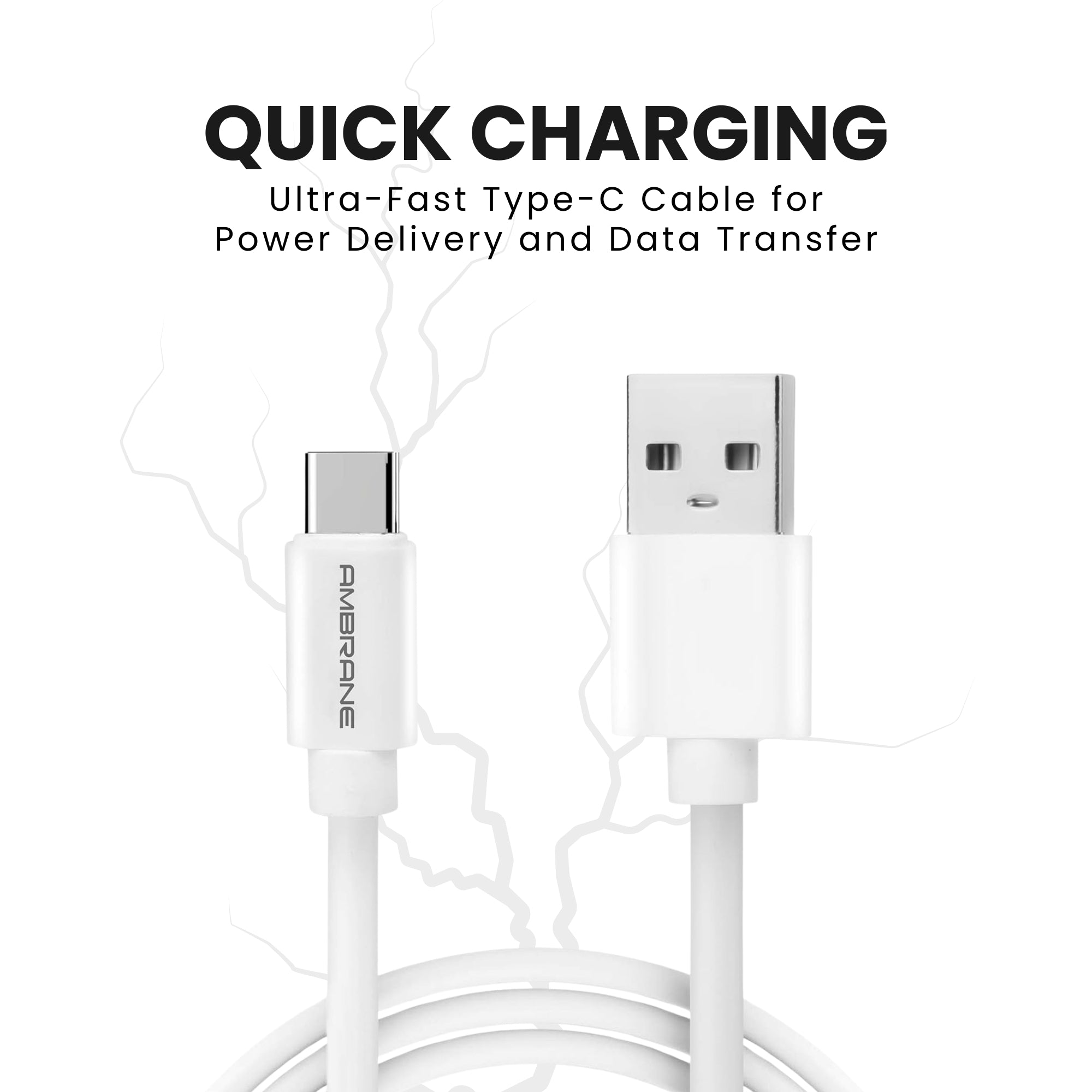 Quick charging, Type C USB To USB Charging Cable.
