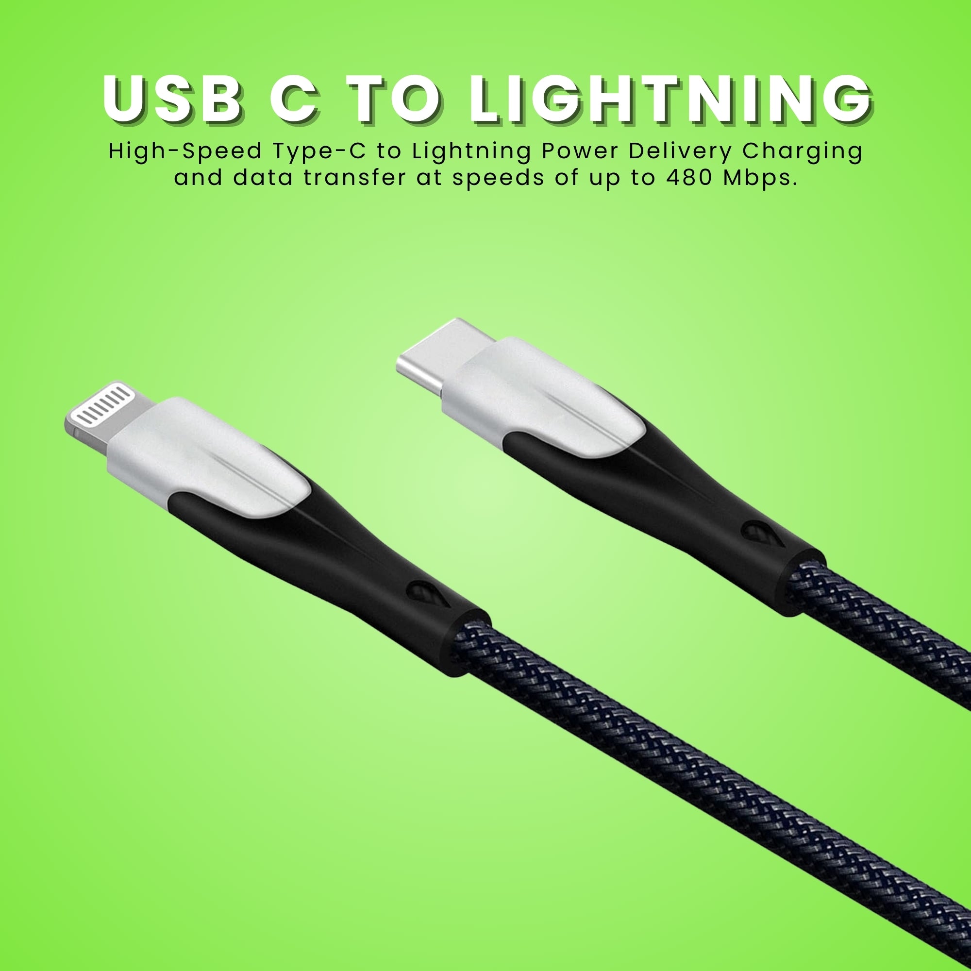 Vibe 1 Metre Fast Charging Type C To Lightning Cable or iPhone and iPads