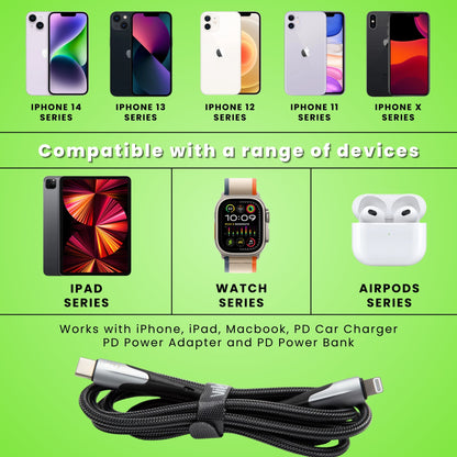 Vibe 1 Metre Fast Charging Type C To Lightning Cable or iPhone and iPads