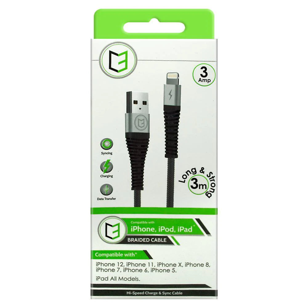 Vibe 3 Metre iPhone Lightning Charging Cable For iPhones and iPads