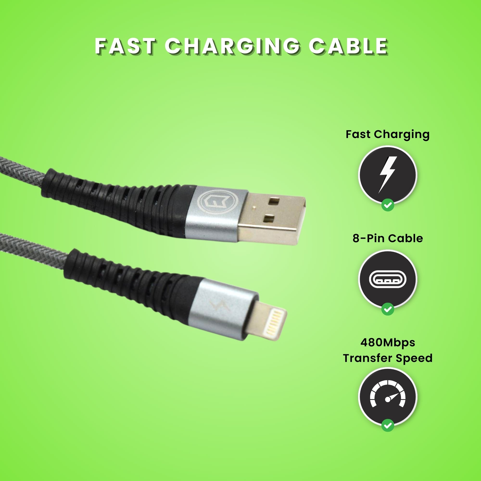 Vibe 3 Metre iPhone Lightning Charging Cable For iPhones and iPads