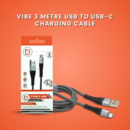 Vibe 3m Type C USB Cable with box pack.