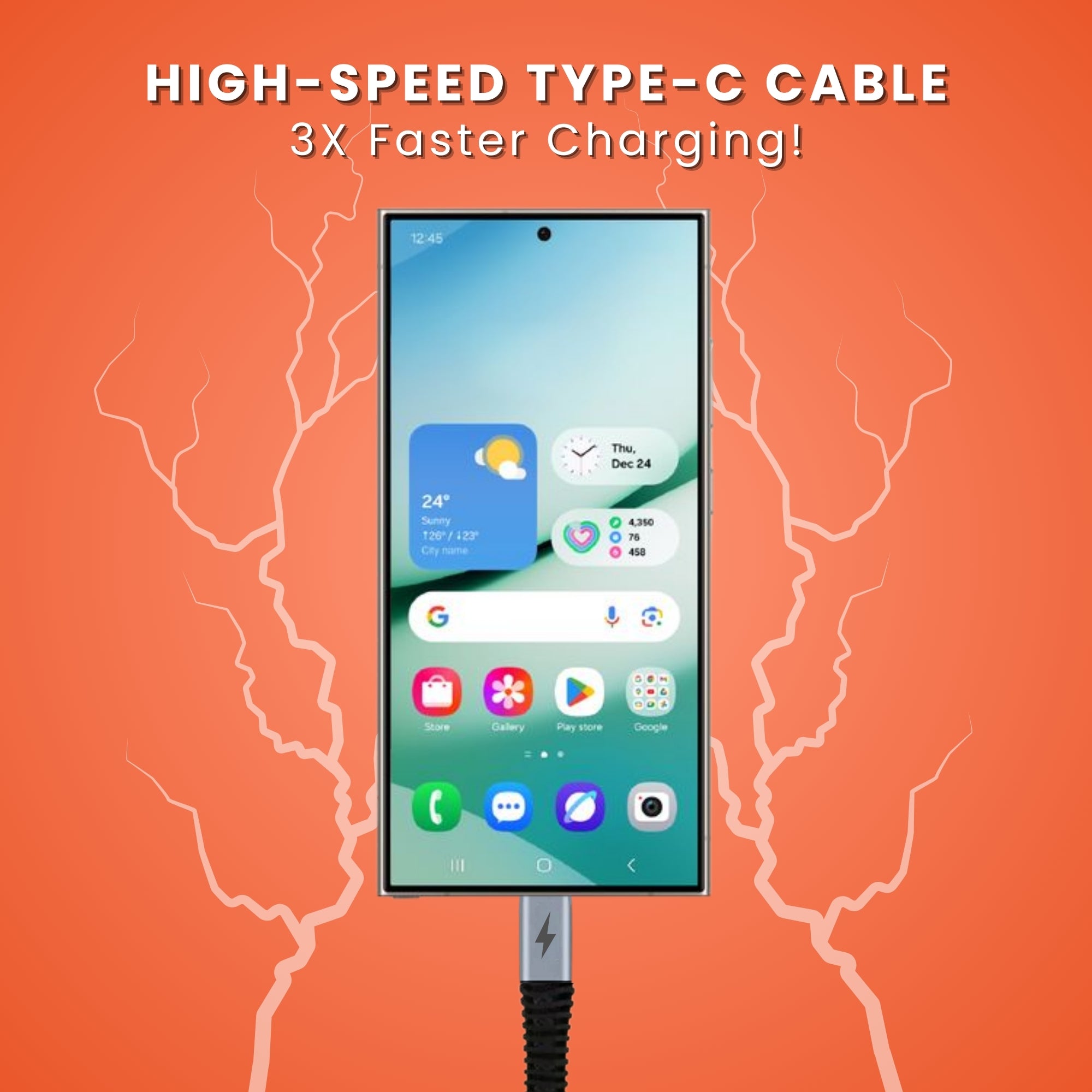 Vibe 3m Type C USB Cable with high speed data transfer and fast charging.